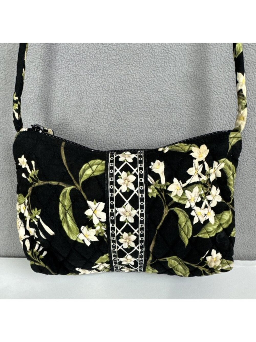 Vera Bradley Jasmine Mini Shoulder Crossbody Bag black white floral spring 2003
